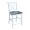International Concepts Vineyard Counter Height Stool, 24" Seat Height, White/Heather gray S05-142 - alternate 3